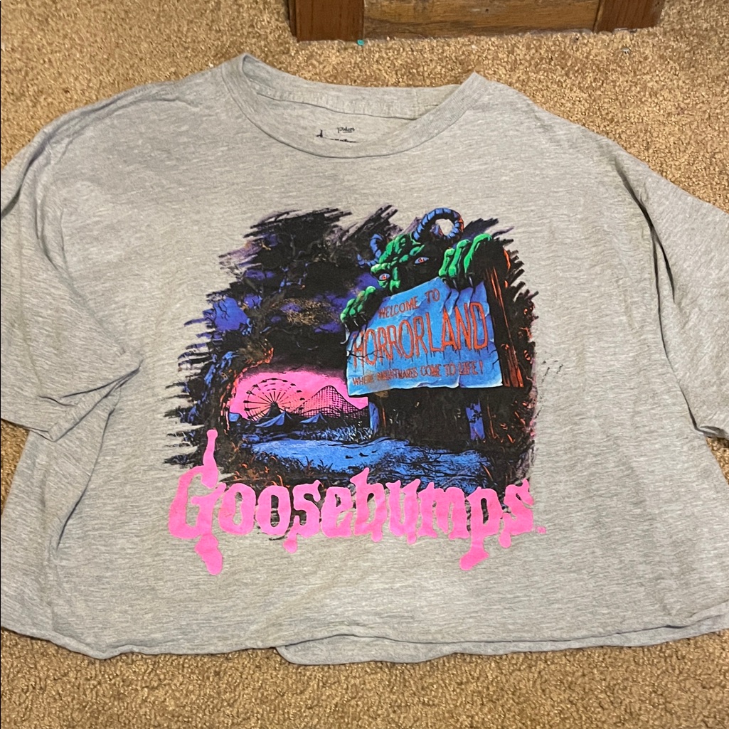 Scholastic Goosebumps Gray Graphic Tee
